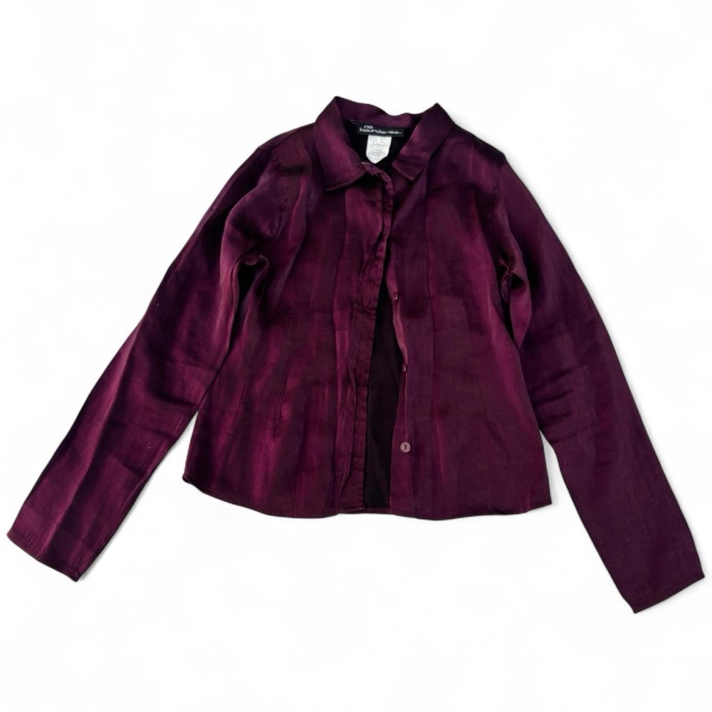 Y2K No Boundaries Iridescent Button Up